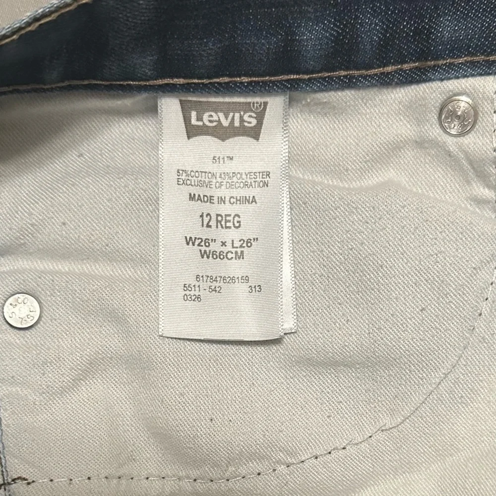 Levi Strauss‎ 511 boys jeans size 12 regular. Leg shape slim